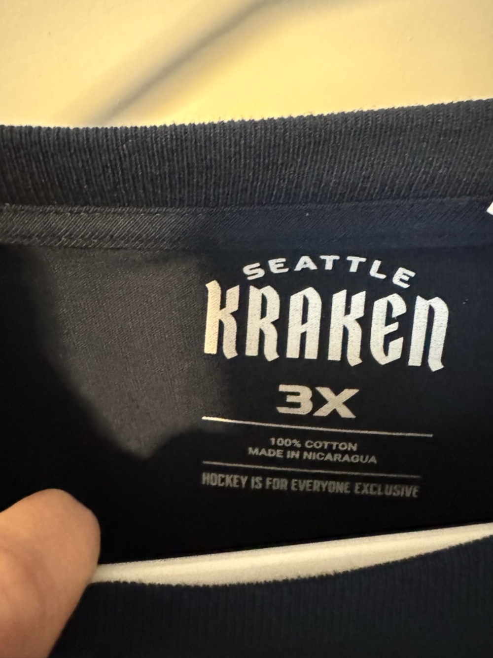 NWT Seattle Kraken Hockey is for Everyone Navy Long Sleeve Tee - Picture 3 of 3